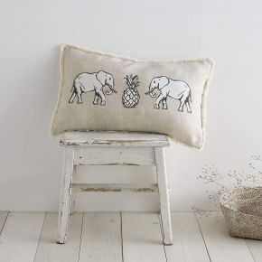 Pineapple Elephant Tembo Filled Cushion Natural