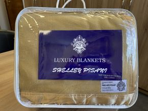 Luxury Hotel Fleece Satin Edge Blanket Camel